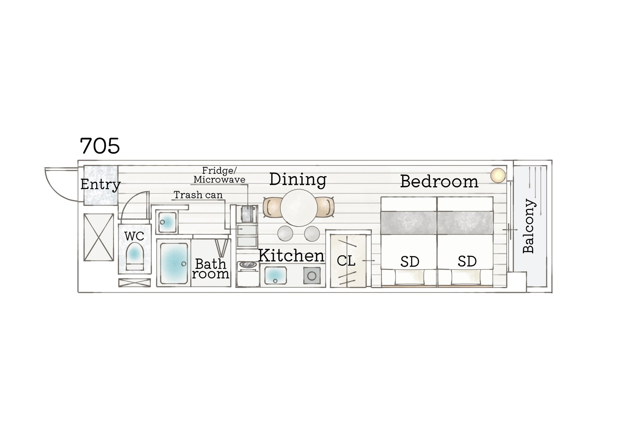 Room 705 間取り